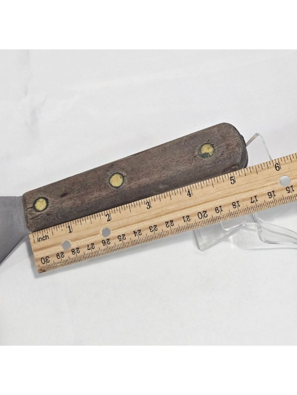 Vintage Wood Handle Stainless Steel Spatula 13"‎ Long Flat Blade Cooking Utensil - Picture 6 of 8